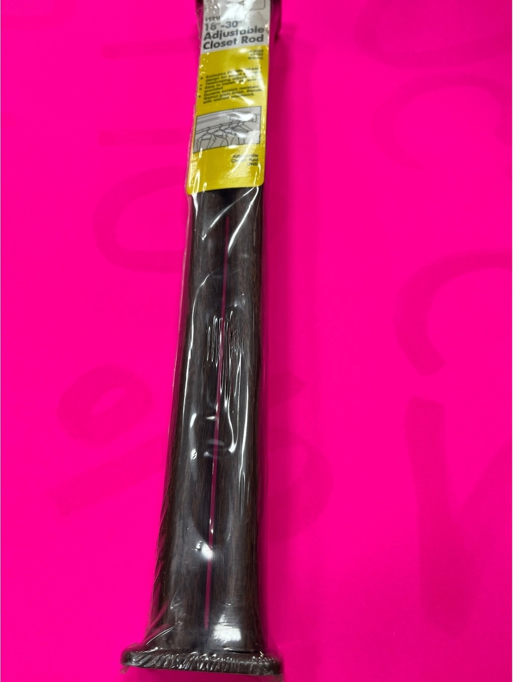 Lot of 2 Stanley Perma Seam Adjustable Closet Rod 18"-30" Walnut Finish